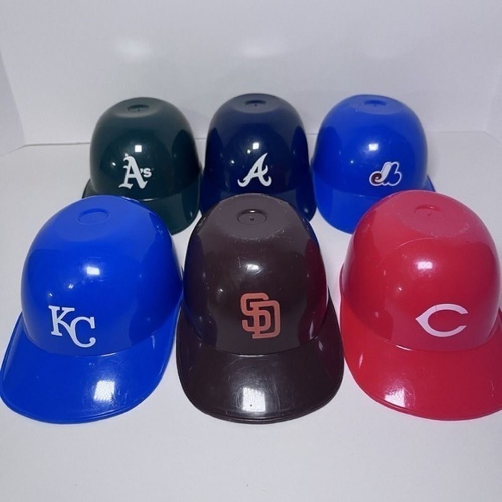 Lot of 6 Mini Vintage Laich MLB Baseball Batting Helmets Souvenir ice cream cup